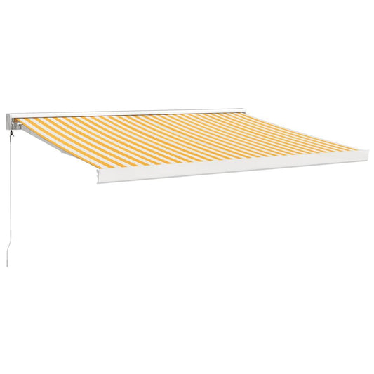 Vidaxl Toldo Retráctil Aluminio Y Tela Amarillo Y Blanco 3,5x2,5 M_0