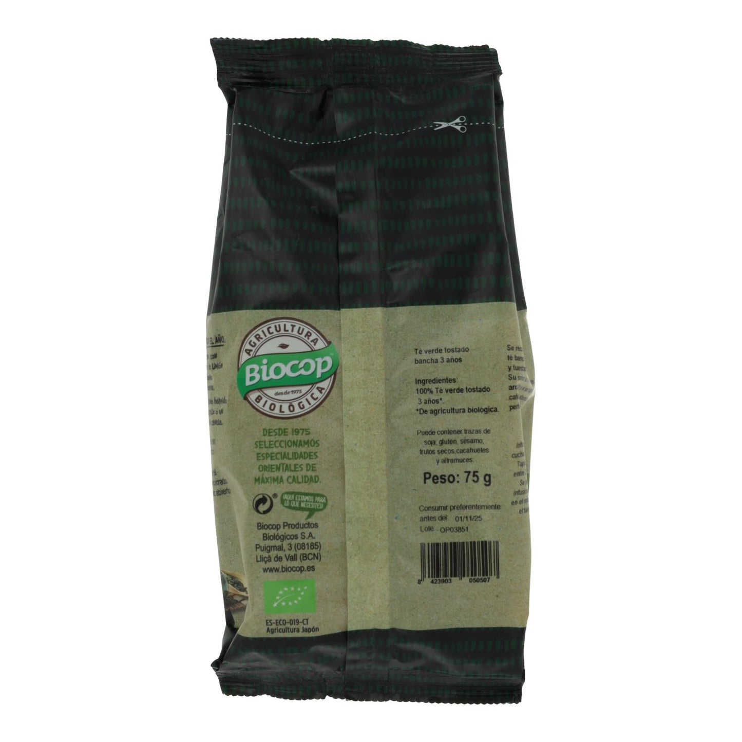 Té Verde tostado Bancha 3 Años Biocop, 75 g