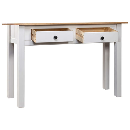 Mesa Consola Madera Maciza Pino Panamá Blanco 110x40x72cm_1