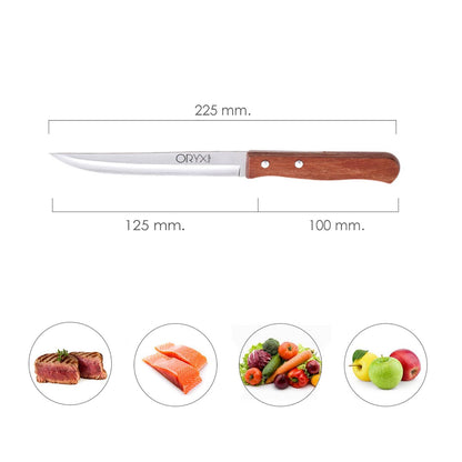 Cuchillo Montana Cocina Hoja Acero Inoxidable 13 Cm. Mango Madera_1