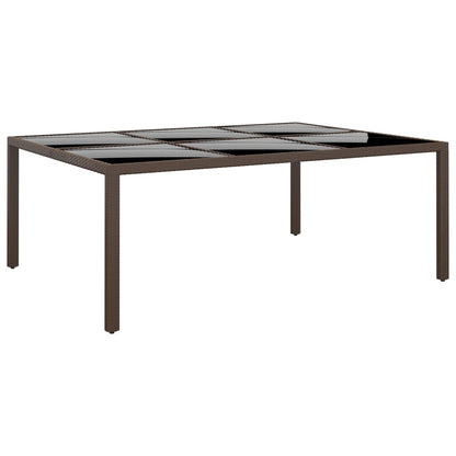 Juego De Comedor De Jardín 11 Piezas Ratán Sintético Marrón / Vetonek_2