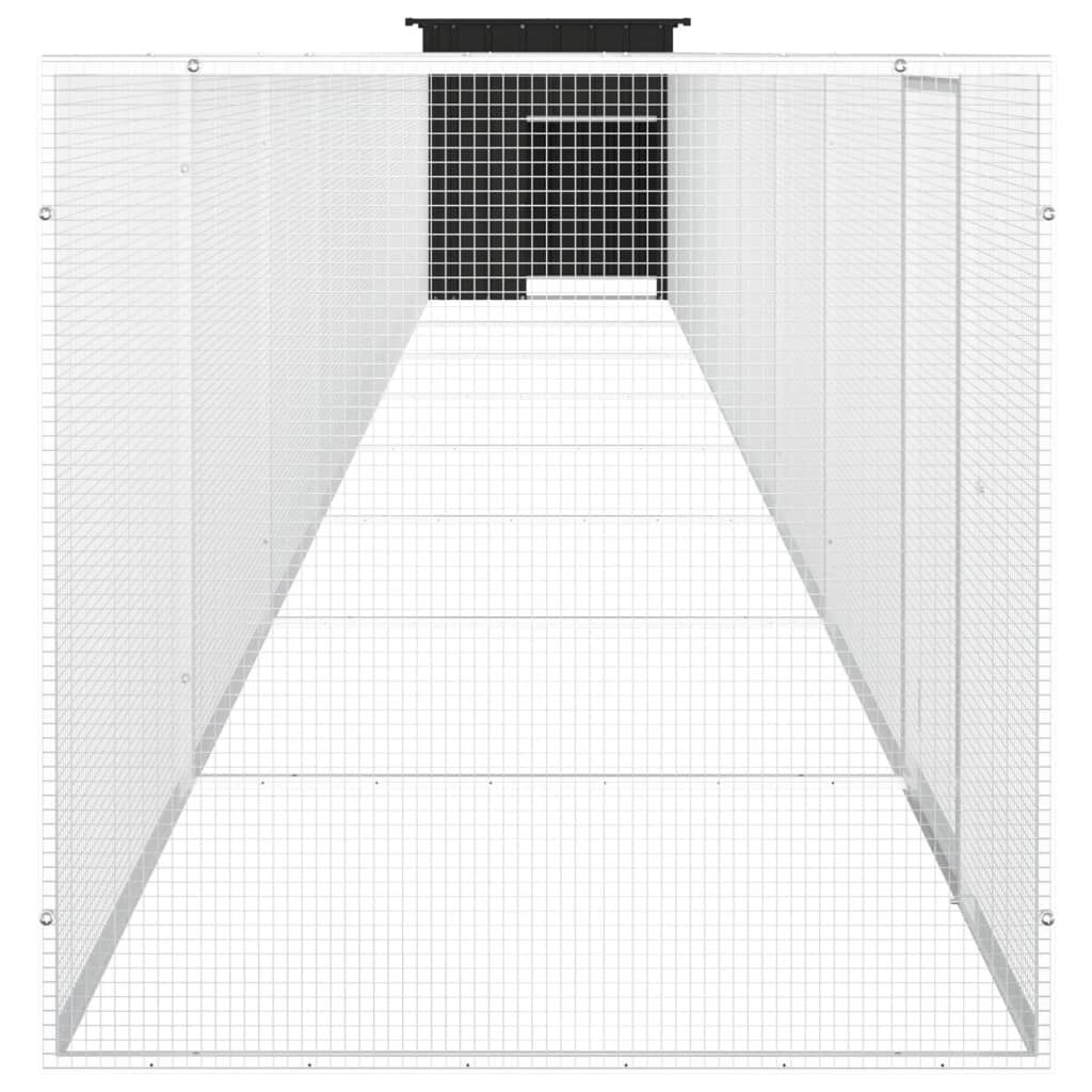 Vidaxl Jaula De Gallinas Acero Galvanizado Antracita 900x91x100 Cm_3