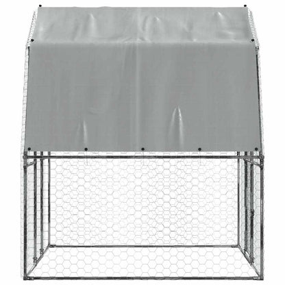 Vidaxl Gallinero Con Techo Y Puerta Acero Galvanizado Plateado_4