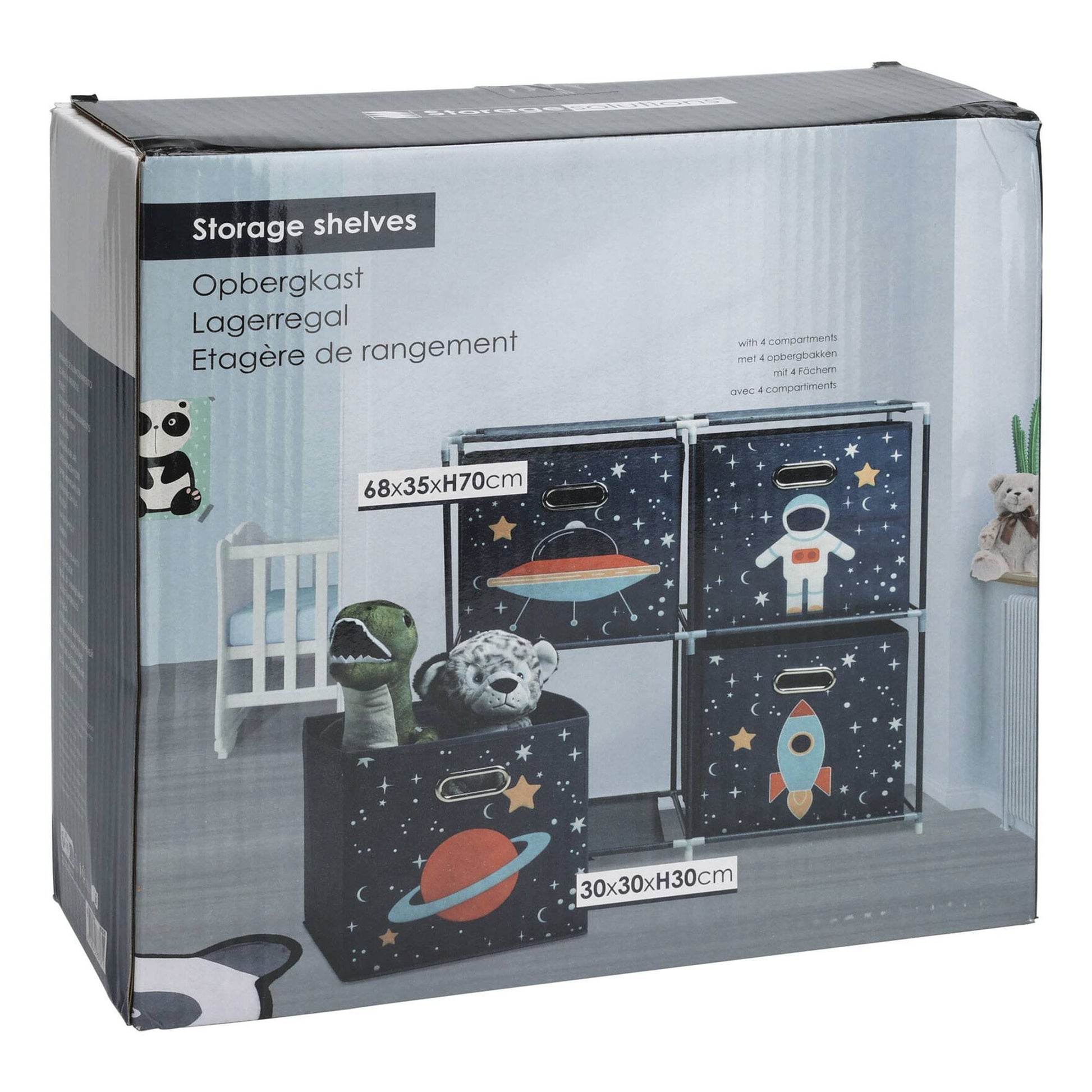 Well Home Estanteria Cajonera Con 4 Estantes En Metal H.70cm