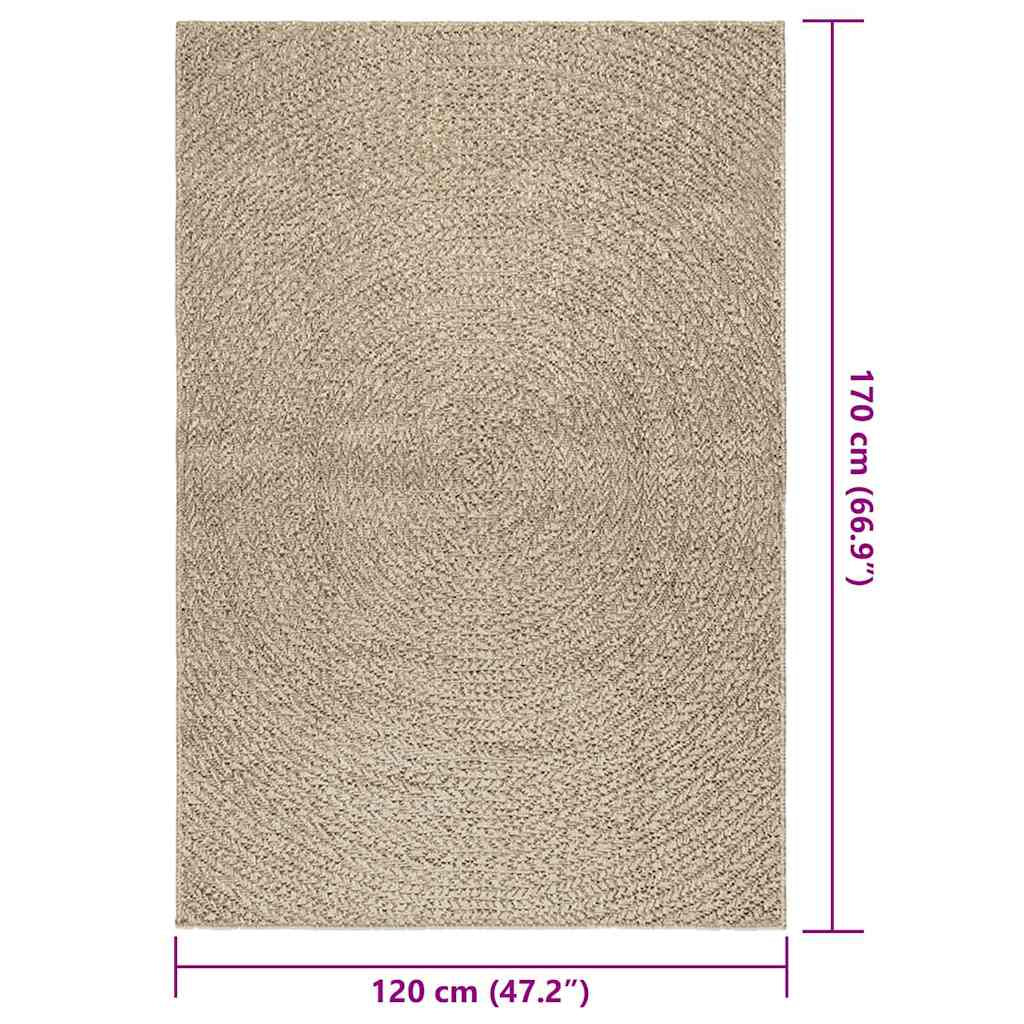 Vidaxl Alfombra Zizur Aspecto Yute Interior/exterior Beige 120x170 Cm_2