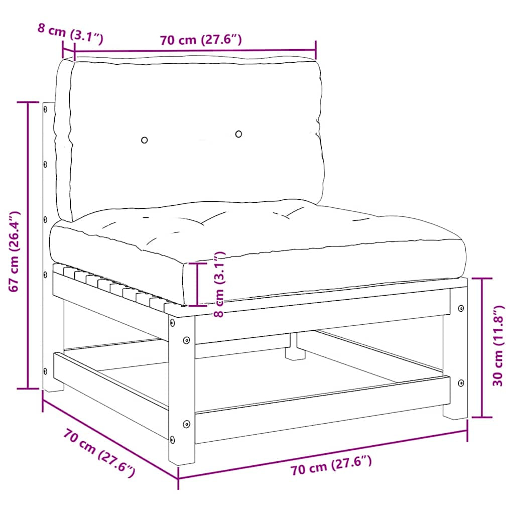 Vidaxl Set De Muebles De Jardín 2 Pzas Con Cojines Madera Pino Gris_2