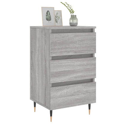 Mesita De Noche 2 Uds Madera Ingeniería Gris Sonoma 40x35x69 Cm_1