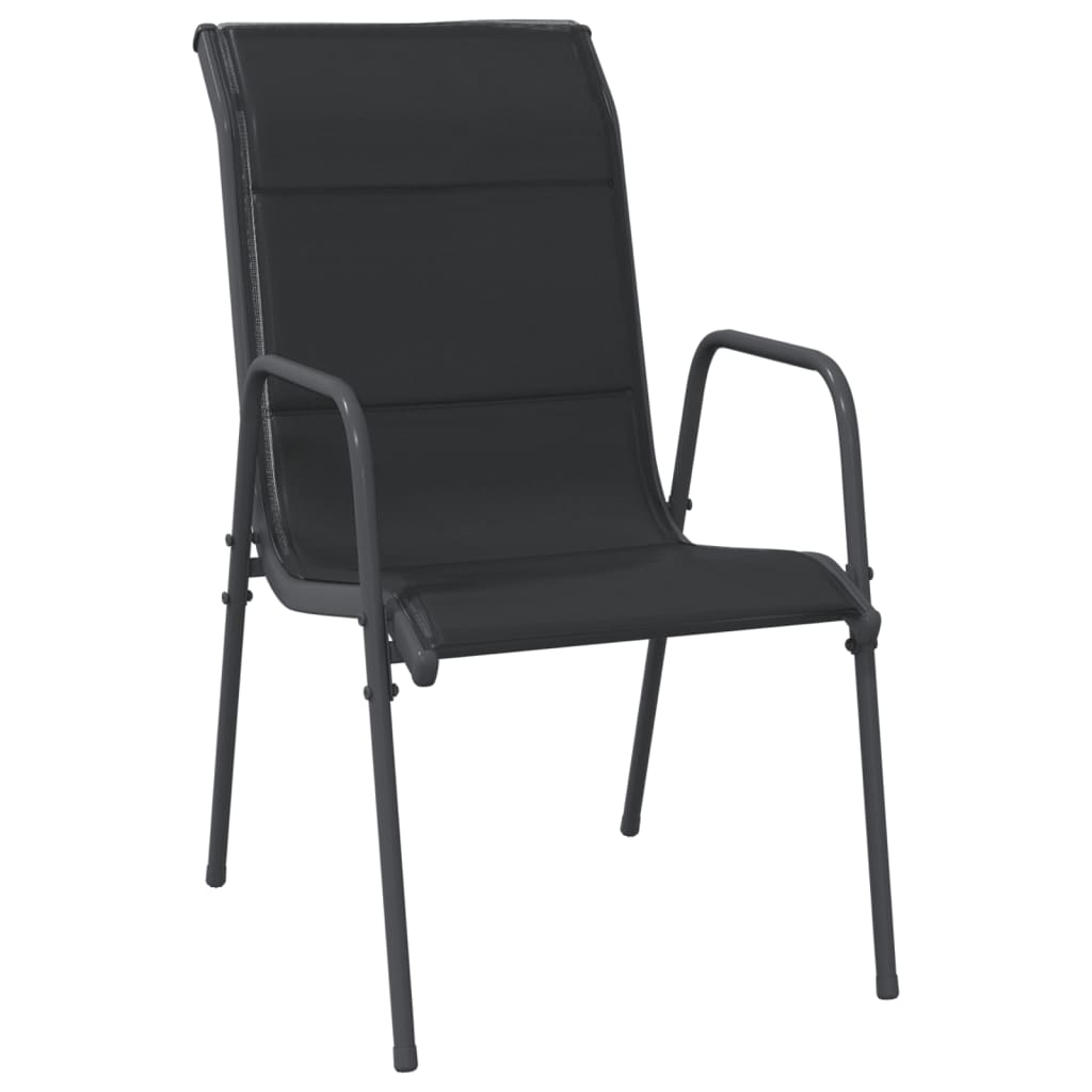 Vidaxl Juego De Comedor Para Jardín 3 Piezas Acero Negro_3
