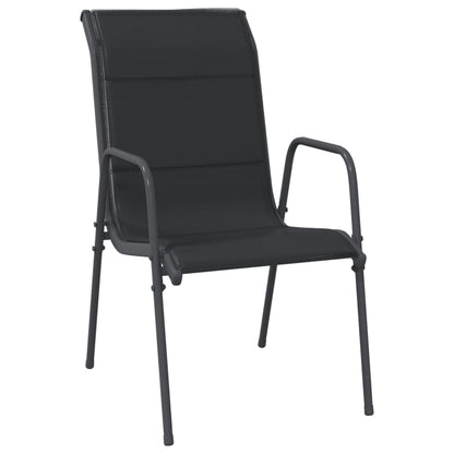 Vidaxl Juego De Comedor Para Jardín 3 Piezas Acero Negro_3