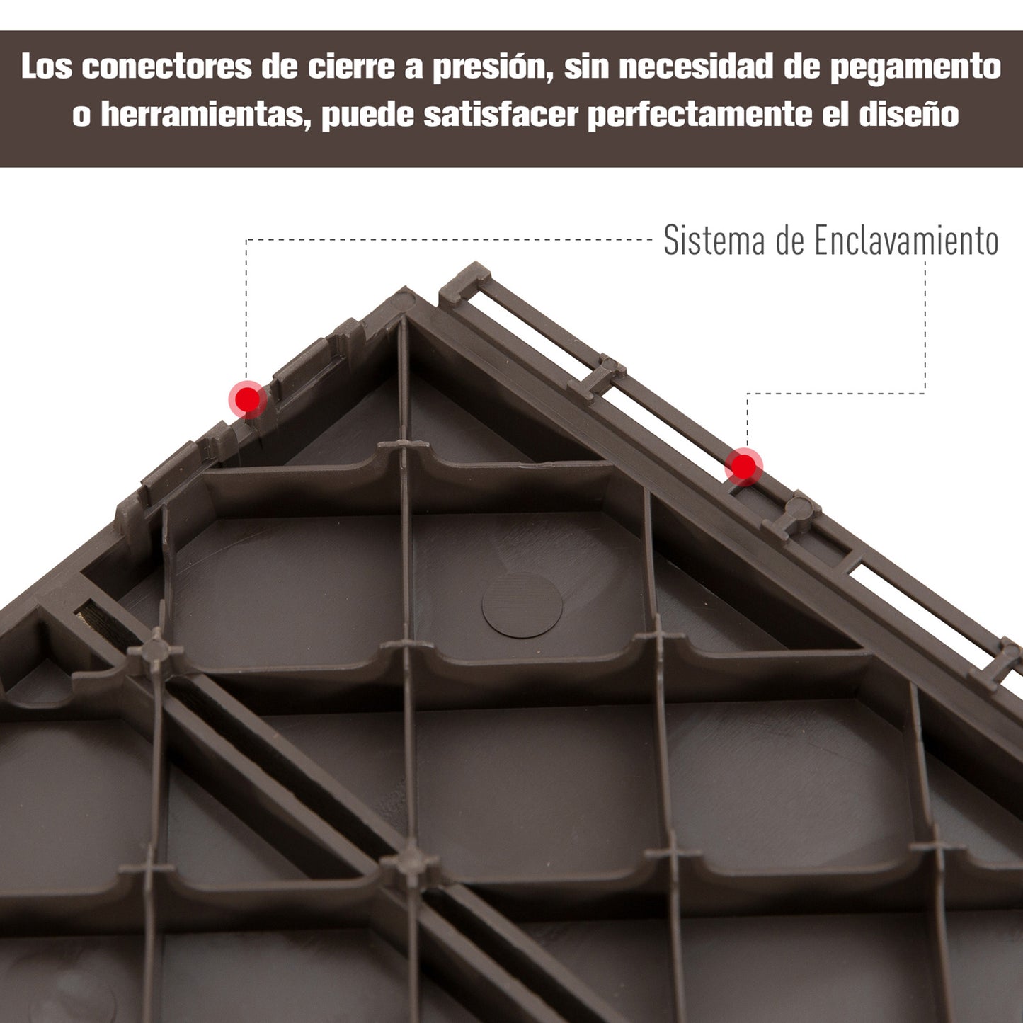 Outsunny Baldosas Cuadradas Para Suelos 30x30 Paquete De 9 Piezas Cubre 0.81 M²_4