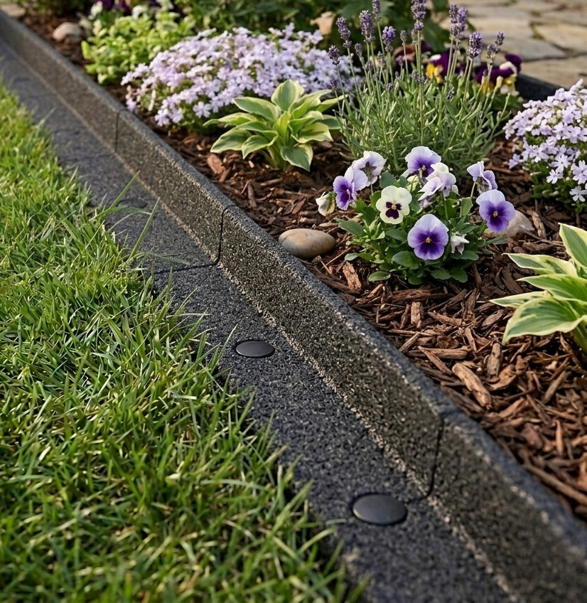Bordura Flexible Para Jardín 19.2m Con Mazo – Gris_3