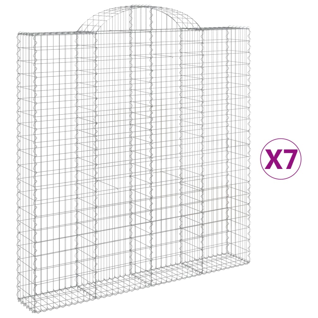 Cestas De Gaviones 7 Uds Forma De Arco Hierro 200x30x200/220 Cm_0