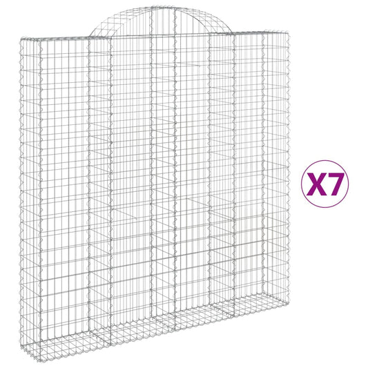 Cestas De Gaviones 7 Uds Forma De Arco Hierro 200x30x200/220 Cm_0