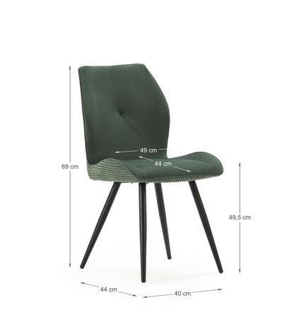 Pack De 2 Sillas Modelo Adara Tapizado Textil Verde, 91cm(alto) 46cm(ancho) 62cm(largo)_4