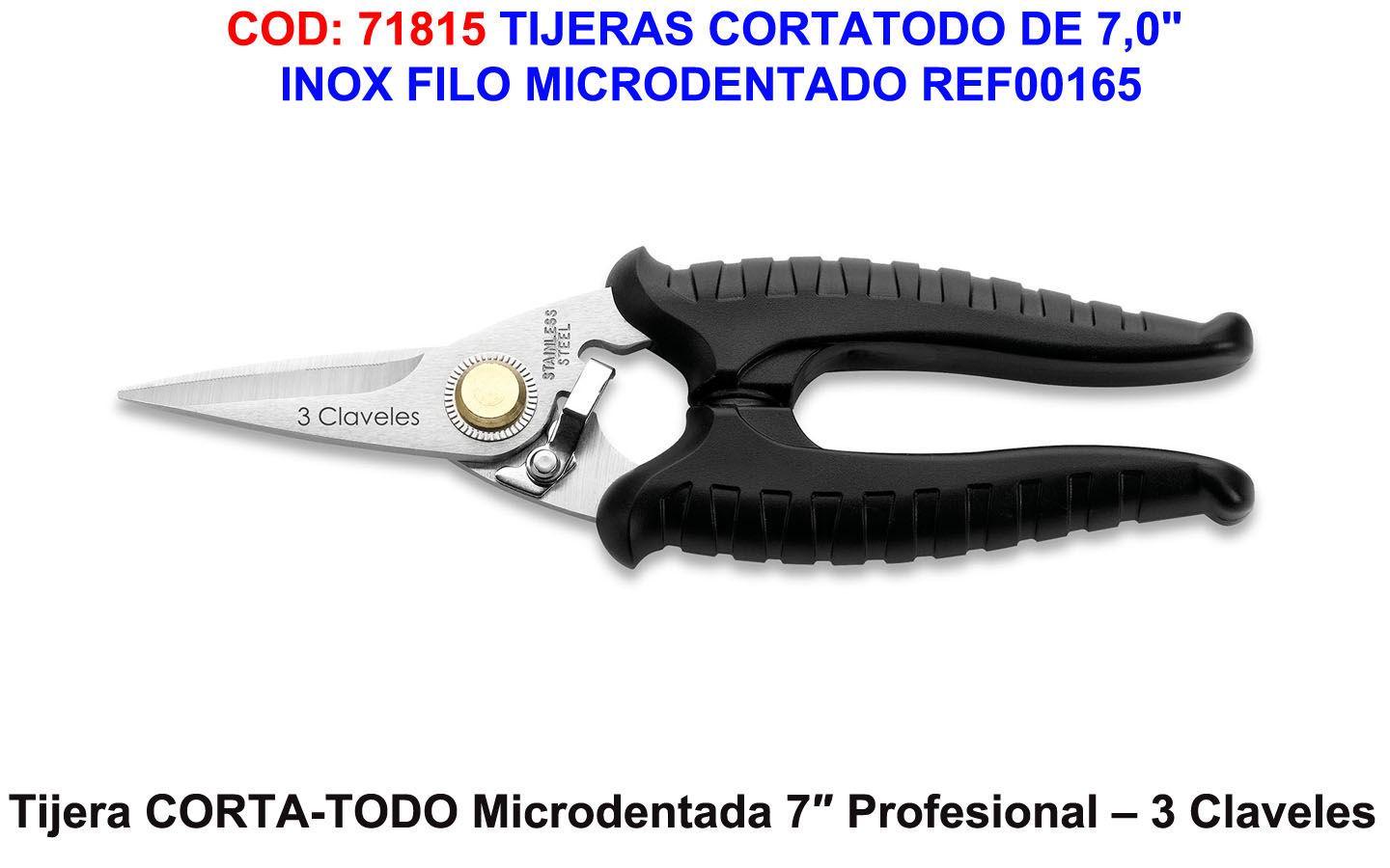 Tijera Cortatodo 3cl 7 Mango Aislante Profesional. Microdentada. 7-17,5cms._2
