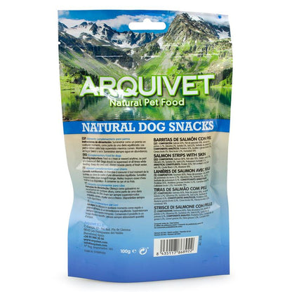 Snack natural para perros Barritas de salmón con piel Arquivet 100 gr