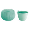 Maceta Redonda Con Deposito Splofy Bowl De Plastico En Color Salvia 23,9 (largo) X 23,9 (ancho) X 16,1 (altura) Cm