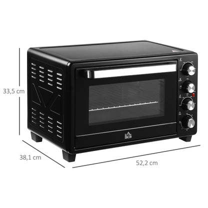 Homcom Mini Horno Eléctrico 32l 1600w 52,2x38,1x33,5 Cm Negro_2