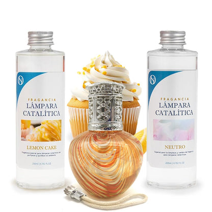 Pack Ahorro Lámpara Catalítica Orange Waves + Fragancia Lemon Cake 500ml + Limpiador Neutro 200ml + Mecha Repuesto_0