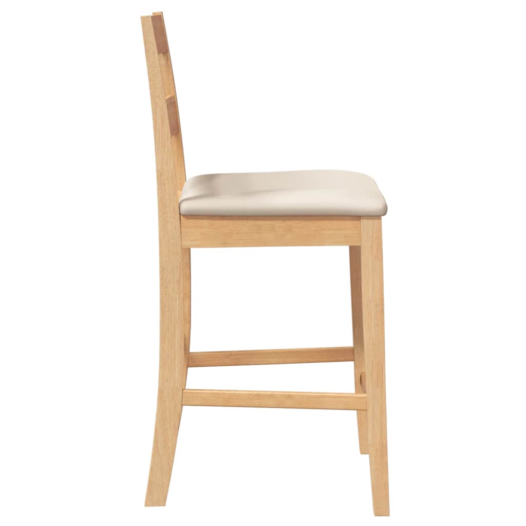 Taburetes De Bar Con Cojines 2 Uds Madera Maciza Natural Caucho_4