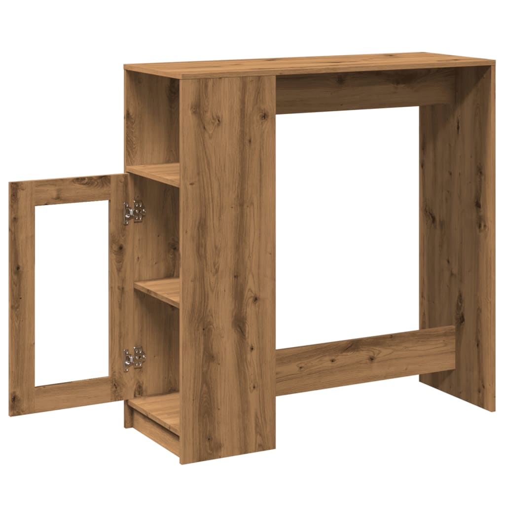 Mesa Alta Con Estantes Madera Roble Artisian 101x40x103,5 Cm_3