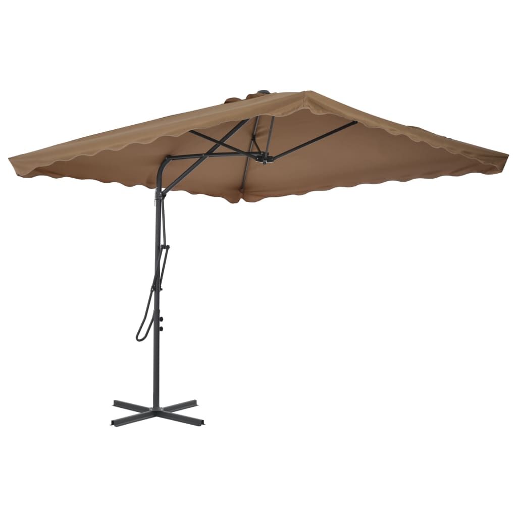 Vidaxl Sombrilla De Jardín Con Palo De Acero Taupe 250x250 Cm_1