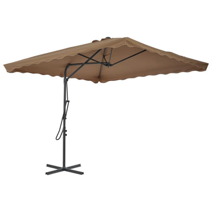 Vidaxl Sombrilla De Jardín Con Palo De Acero Taupe 250x250 Cm_1