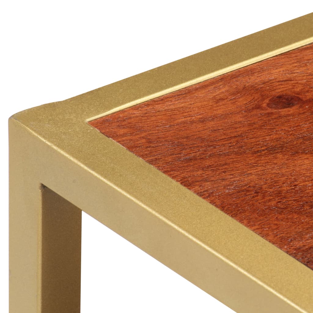 Mesa De Centro De Madera Maciza De Acacia 90x50x40 Cm_2
