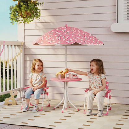 Aiyaplay Conjunto De Mesa Y Sillas Infantil De Jardín De 4 Piezas Rosa_1