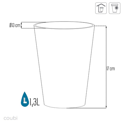 Maceta Coubi Orchid 1,3l., Dimensiones (mm) 130x130x170, Color Grafito_2
