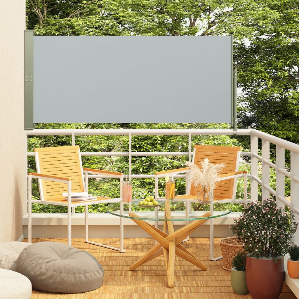 Vidaxl Toldo Lateral Retráctil De Jardín Gris 140x300 Cm_1