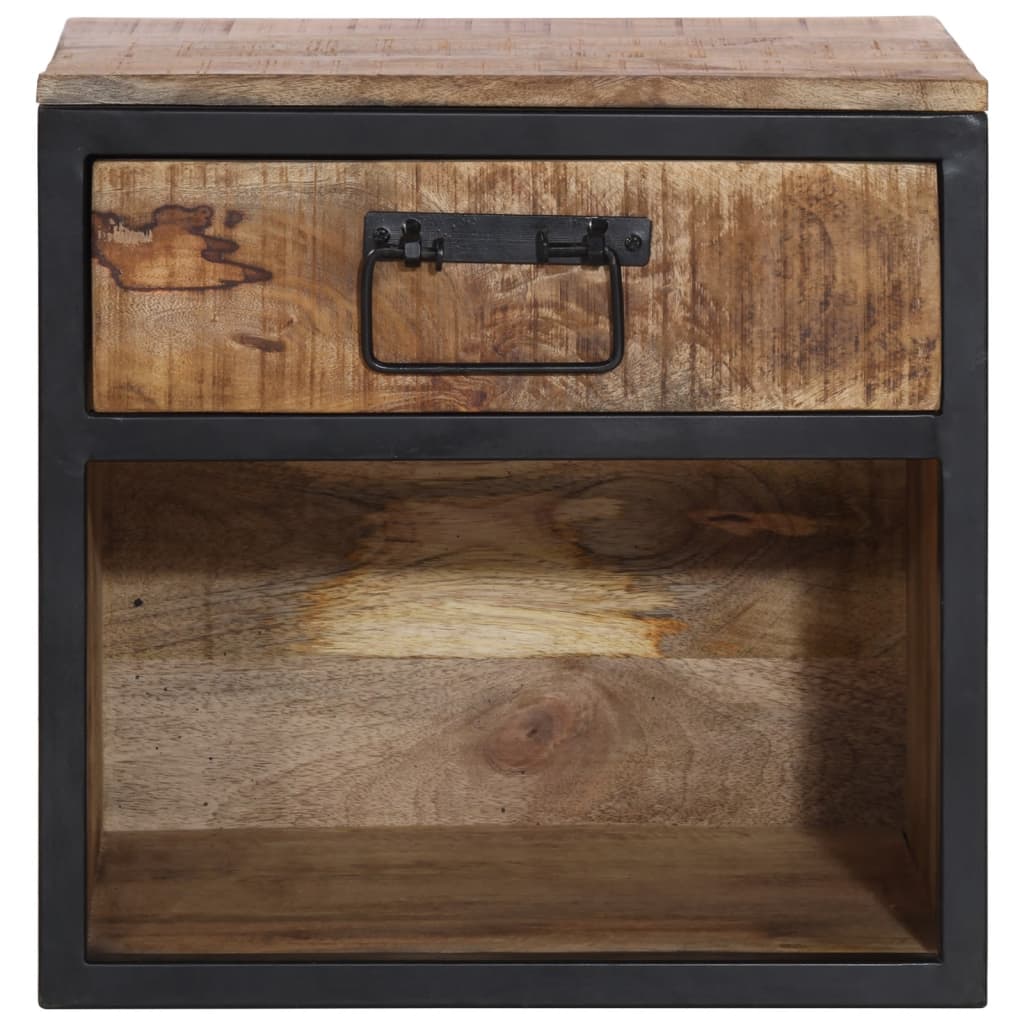 Mesita De Noche Madera Maciza De Mango 40x35x40 Cm_1