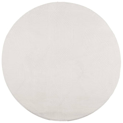 Vidaxl Alfombra De Pelo Corto Look Escandinavo Iza Crema Ø 80 Cm_0