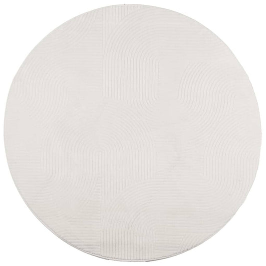 Vidaxl Alfombra De Pelo Corto Look Escandinavo Iza Crema Ø 80 Cm_0
