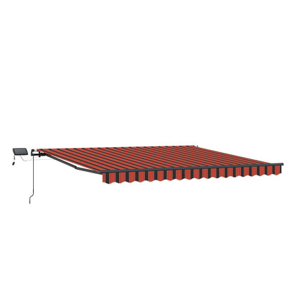Toldo Retráctil Naranja Y Marrón 450 X 300 Cm Tela Y Aluminio_4