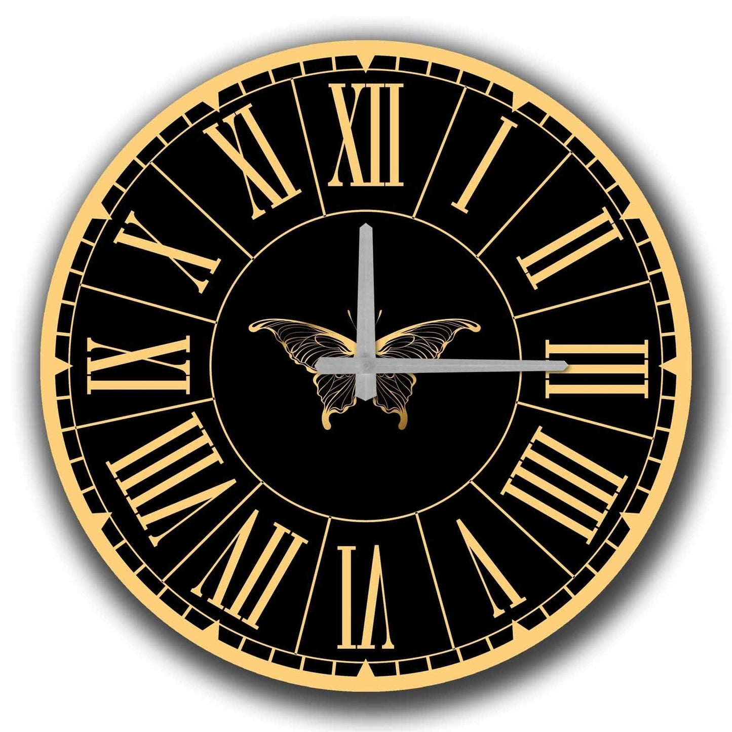 Reloj Mdf Dorado Y Blanco_0