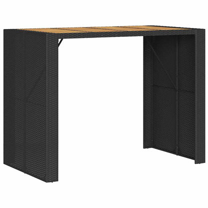 Set Bar Jardín Con Cojines 5 Pzas Ratán Sintético Acacia Negro / Vetonek_5