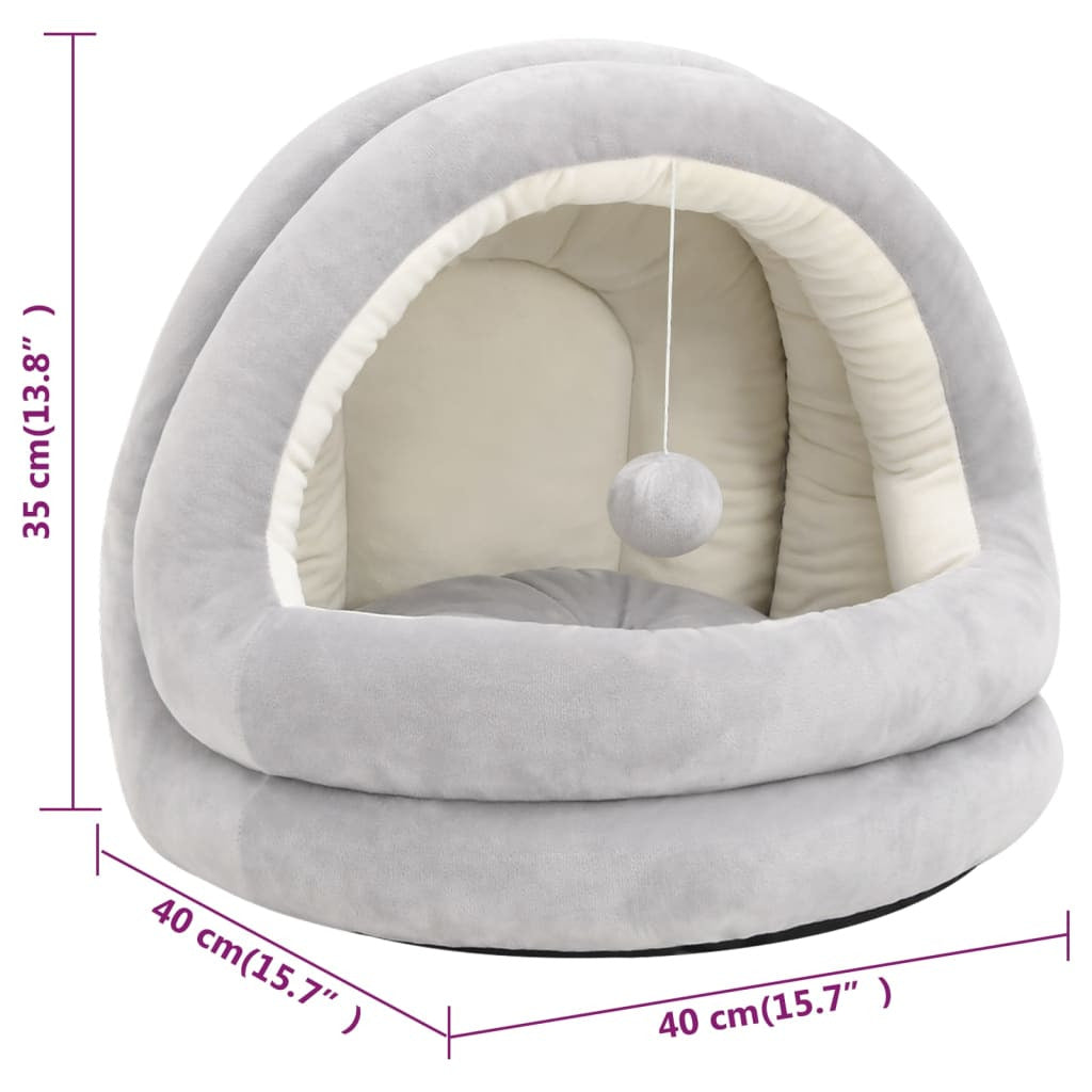 Vidaxl Cama Para Gatos Color Crema Y Gris 40x40x35 Cm_2