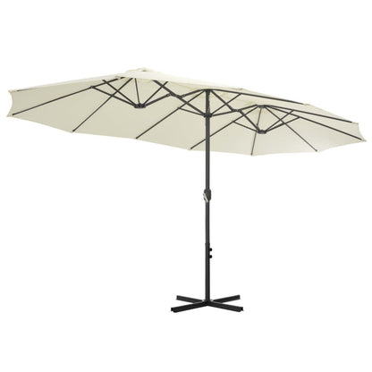 Vidaxl Sombrilla De Jardín Con Palo De Aluminio Arena 460x270 Cm_3