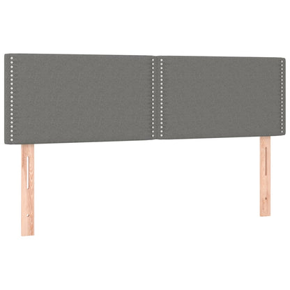 Cama Box Spring Colchón Y Luces Led Tela Gris Oscuro 140x190 Cm / Vetonek_3