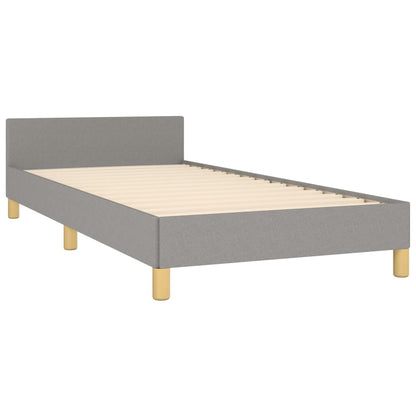 Estructura De Cama Con Cabecero De Tela Gris Claro 80x200 Cm / Vetonek_1