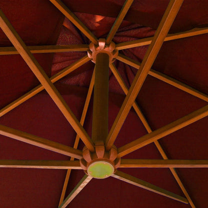 Vidaxl Sombrilla Jardín Colgante Con Palo Madera Abeto Terracota 3x3 M_3