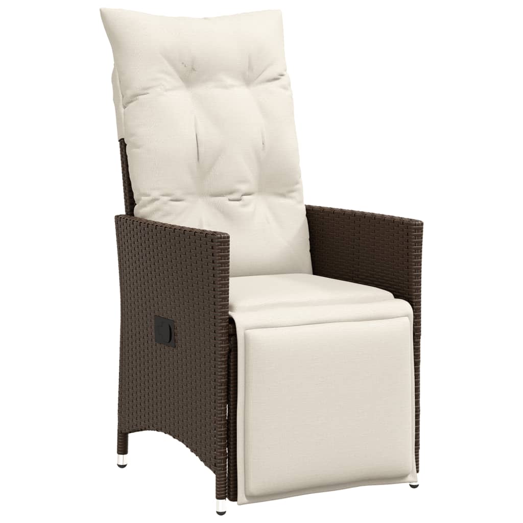 Set Comedor Para Jardín 9 Pzas Y Cojines Ratán Sintético Marrón / Vetonek_3