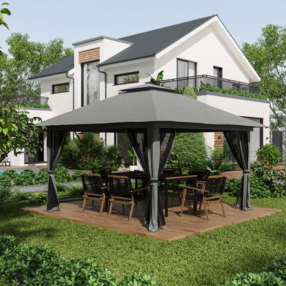 Outsunny Carpa Plegable Pop-up 4x4x2,8 M Altura Ajustable Protección Uv50+_1