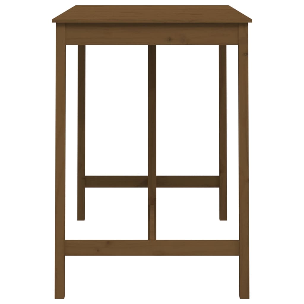 Mesa Alta De Bar Madera Maciza De Pino Marrón Miel 140x80x110cm_2
