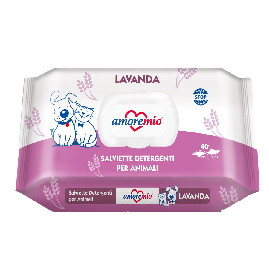 Amoremio Toallitas Lavanda Para Perro Y Gato, Paquete De 40 Toallitas_0