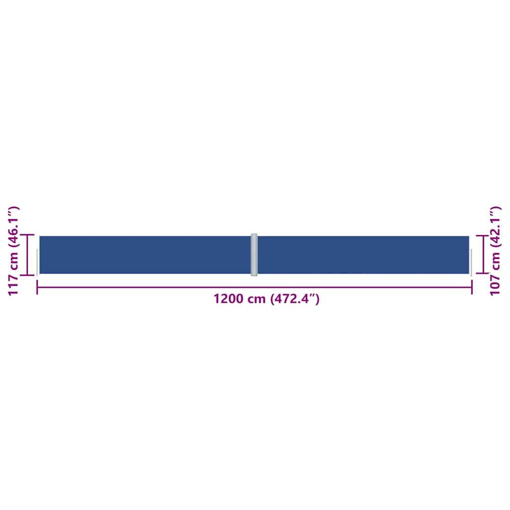 Vidaxl Toldo Lateral Retráctil Azul 117x1200 Cm_2