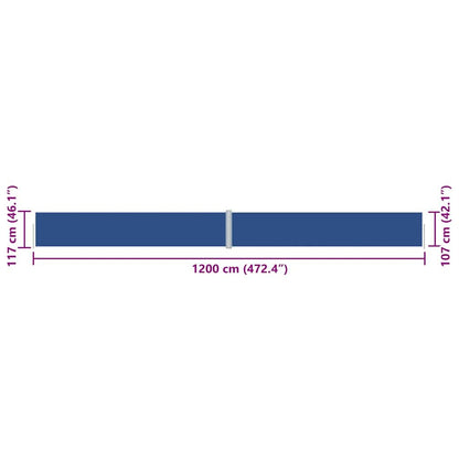 Vidaxl Toldo Lateral Retráctil Azul 117x1200 Cm_2
