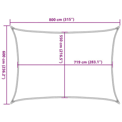 Vidaxl Toldo De Vela Hdpe Verde Oscuro 160 G/m² 6x8 M_2