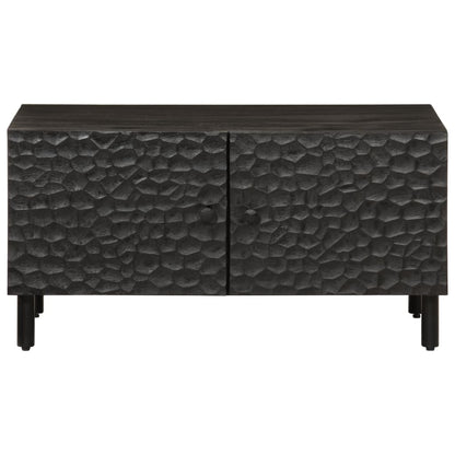 Mesa De Centro Madera Maciza De Mango Negra 80x50x40 Cm_1